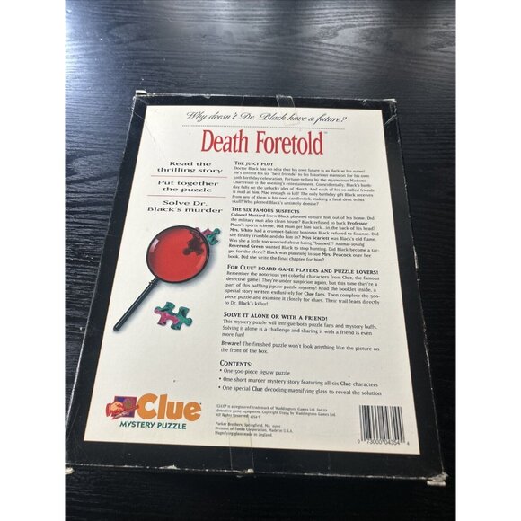 CLUE MYSTERY PUZZLE Death Foretold 500 Piece in Box COMPLETE with Decoder 1994 - Picture 9 of 9